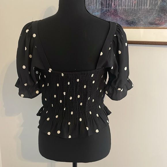H&M smocked polka dot blouse size small - Picture 4 of 4